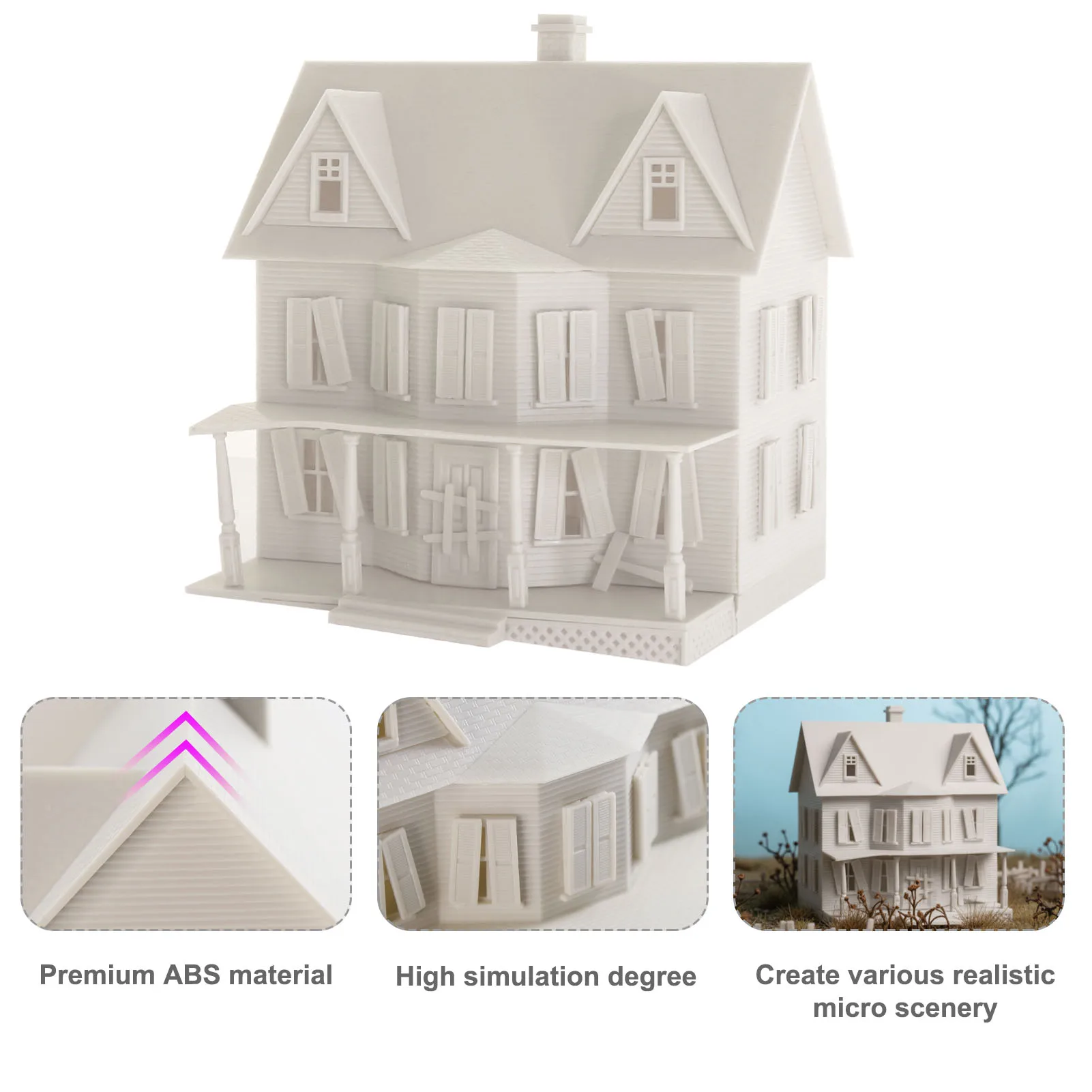 โมเดล Evemodel แบบประกอบเอง ขนาด HO สเกล 1:87 ชุดบ้านผีสิง ยังไม่ได้ลงสี JZHO6883JJ