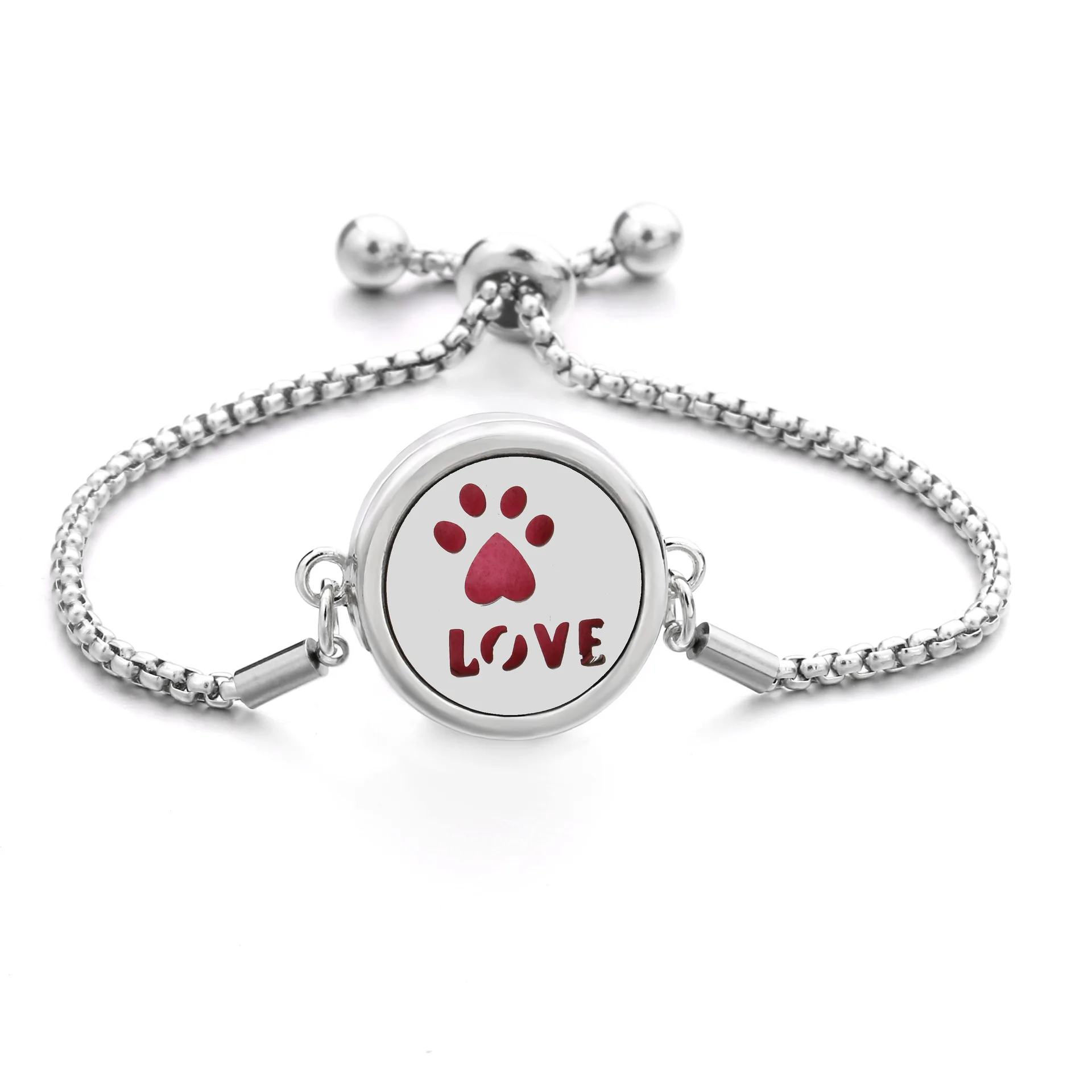 

diffuser bracelet Stainless Steel Aromatherapy Locket Bracelet With Adjustable Chain Diffuser Locket Bracelet Free