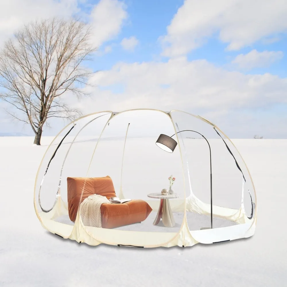 Greenhouse Garden Dome Igloo - Large 12x12x7FT Bubble Tent for 6-10 People - Weatherproof Screen House for Patios and Parties