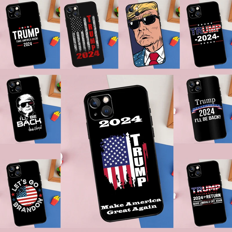 Trump 2024 Phone Case For iPhone 11 12 13 14 15 Pro Max 12 13 Mini X XR XS MAX SE 2020 7 8 Plus Cover