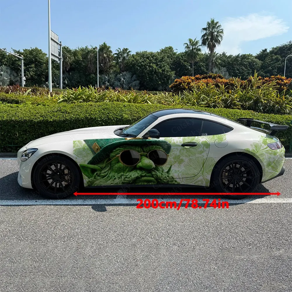 2pcs Emerald Gentleman Portrait Car Side Wraps, Self-Adhesive PVC Waterproof & Scratch-Resistant Stickers, Car Accessory Gift
