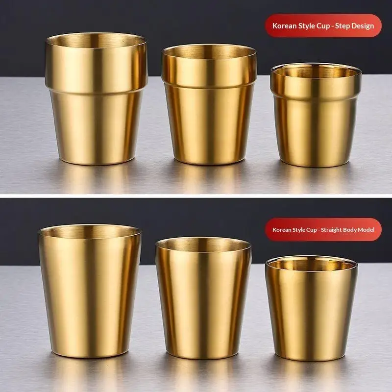 304 Stainless Steel Double Layer Milk Cup Korean Style Heat Insulation Scald Proof Kids Cup for Home Breakfast Time