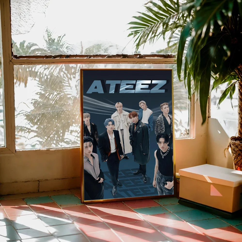 ATEEZ KPOP stampe e poster di buona qualità adesivo di carta impermeabile Coffee House Bar poster adesivi murali