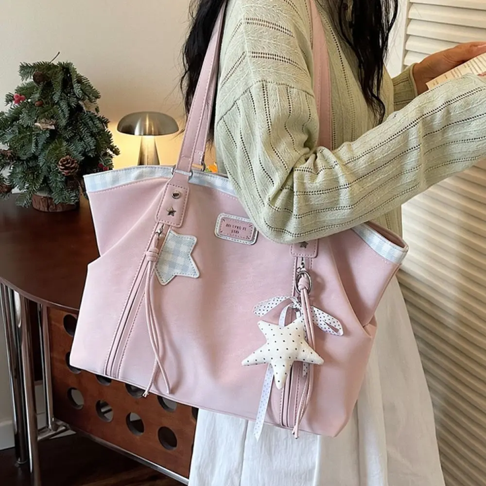 Korean Style Tote Bag Women Fashion Large Capacity Shoulder Purse Sweet Casual Handbag Versatile Daily Commuter New