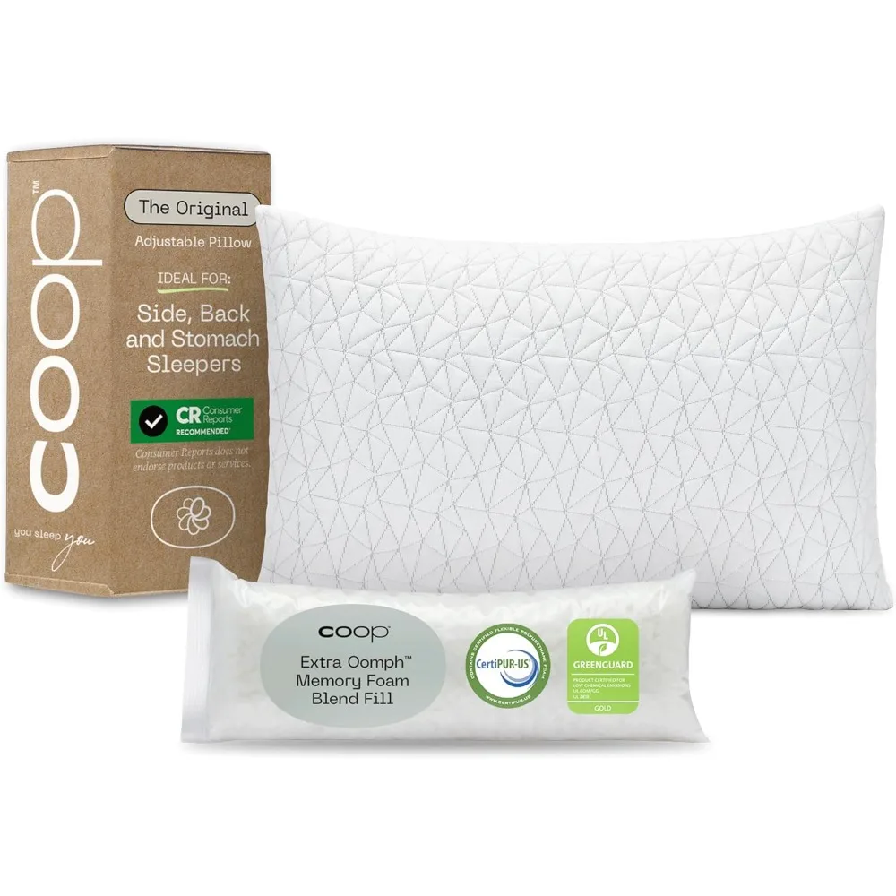 

Original Adjustable Pillow, Queen Size Bed Pillows for Sleeping, Cross Cut Memory Foam Pillows - Medium Firm Back, Stomach