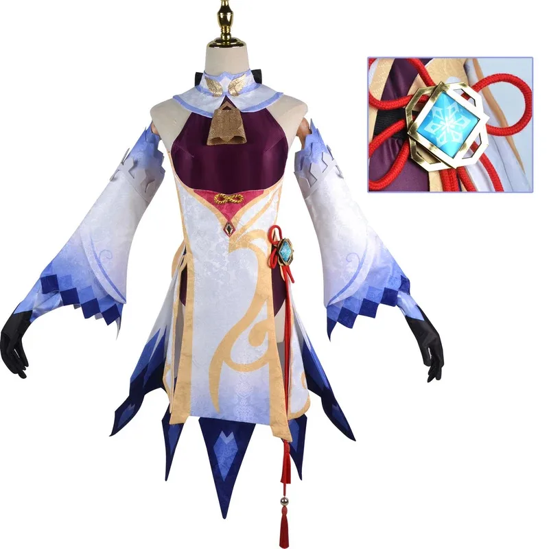 

COSda@Genshin Impact Ganyu Cosplay Costume Fancy Dress Sexy Outfit Wig Shoes Horns Props Gan yu Game Suit Role Play Party Full S