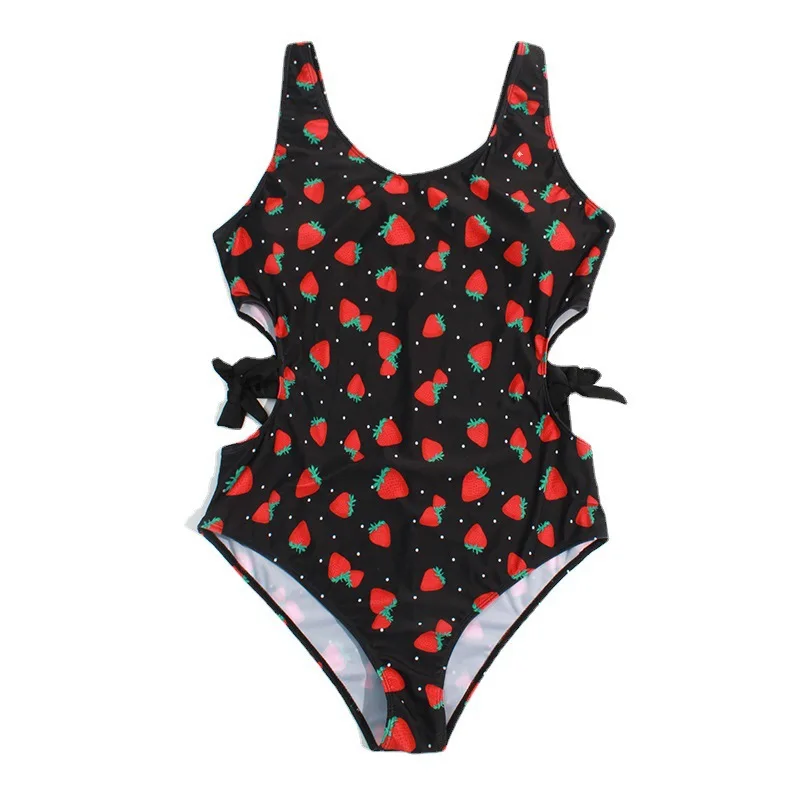 2025年新作、欧米風レディース大きいサイズぽっちゃりワンピース水着、プリント入りホローストラップセクシー水着