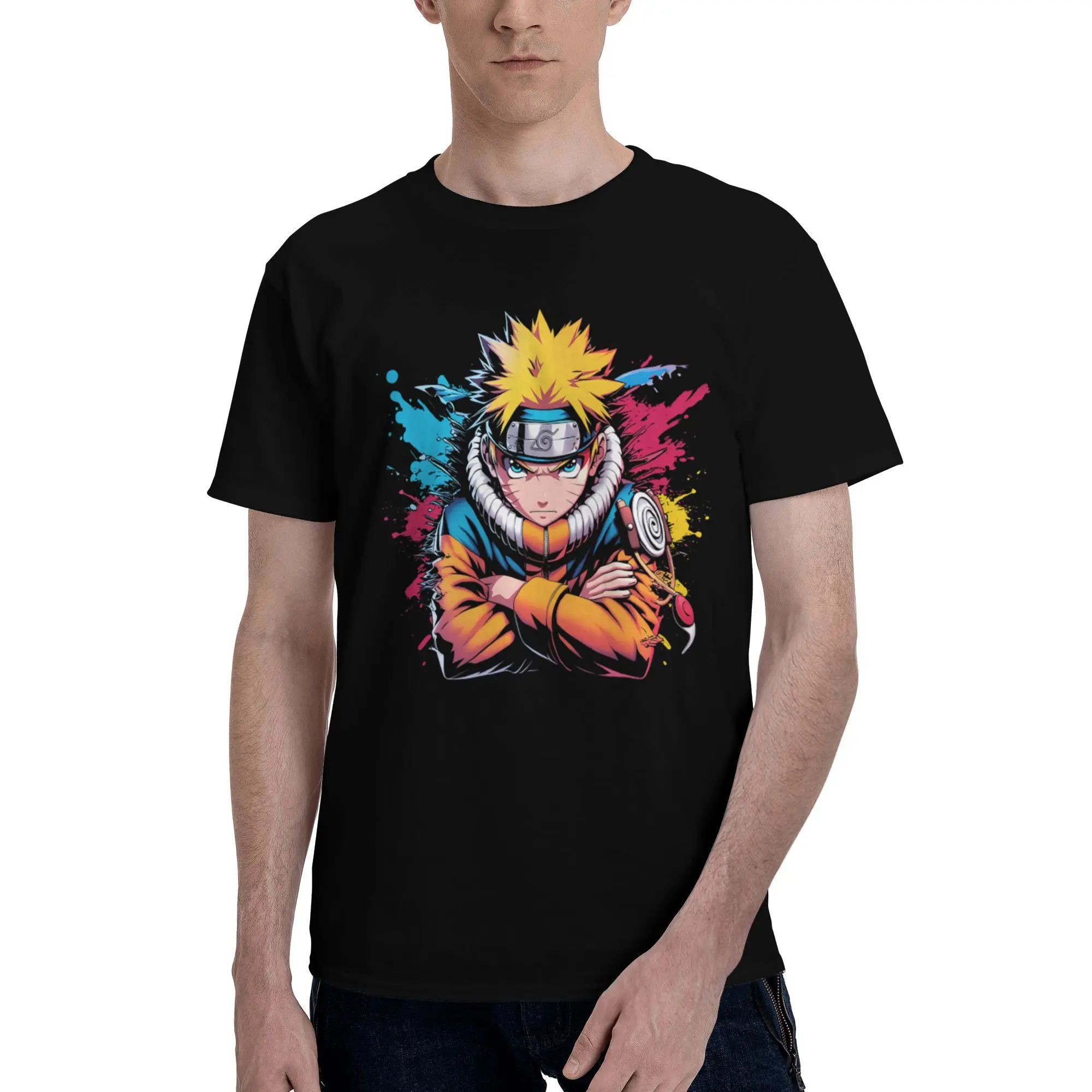

Custom N-Narutoes Uzumakies Anime T Shirt for Men 100% Cotton Tshirt Casual Tees Short Sleeves T-shirt Loose Fit Clothing