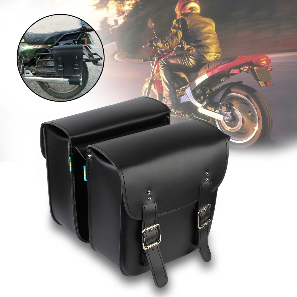 

2 piece/set Tool Storage Pouch Motorcycle Saddle Bag Large Capacity Universal Motorbike Side Bags PU Leather