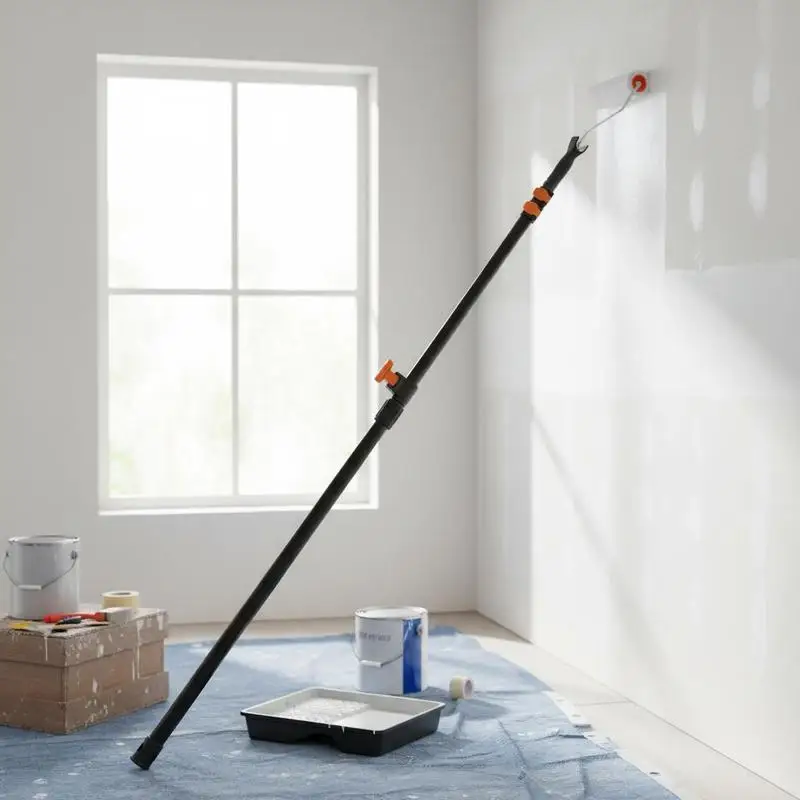 

Aluminum Alloy Extendable Rod 1.76-4 FT For Painting Dusting Cleaning Flip-Lock Design High Reach Multi-Purpose Tool Adjustable Length Roller Stick