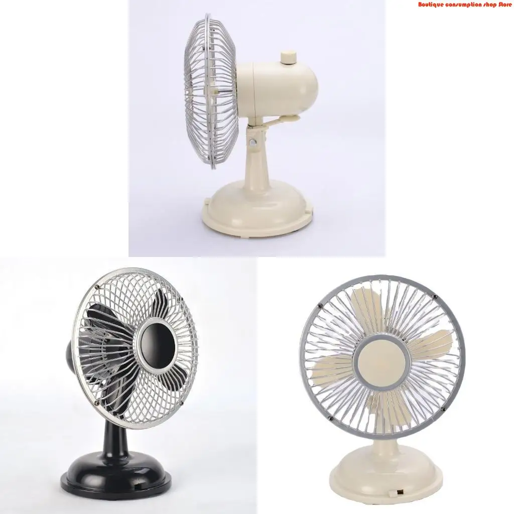 L9NA 2-Speed 5.7inch Oscillating Table Fan USB/AA Battery Powered Desk Fan for Friend