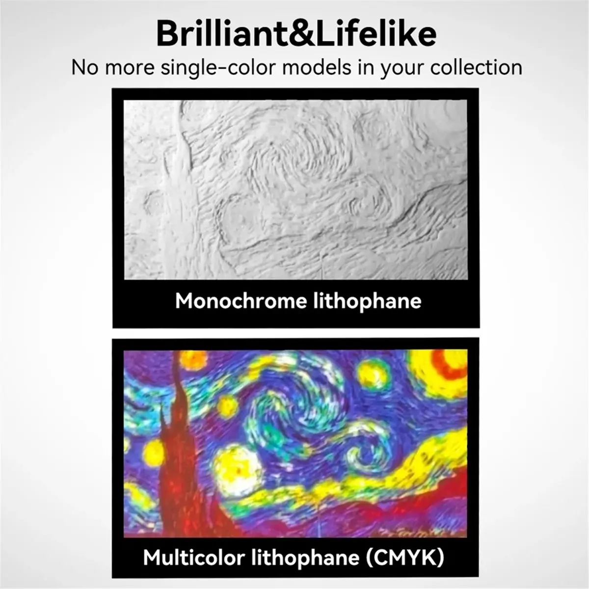2 conjuntos para lithophane led painel cmyk led backlight placa pla básico cmyk lithophane pacote impressão 3d lithophane