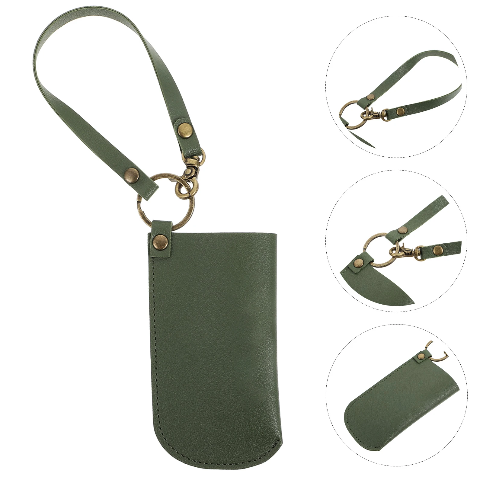 

1pc Pu Spray Bottle Cover 60Ml Keychain Holder Waterproof Durable Carrying Bag Accessory For Outdoor Travel Storage