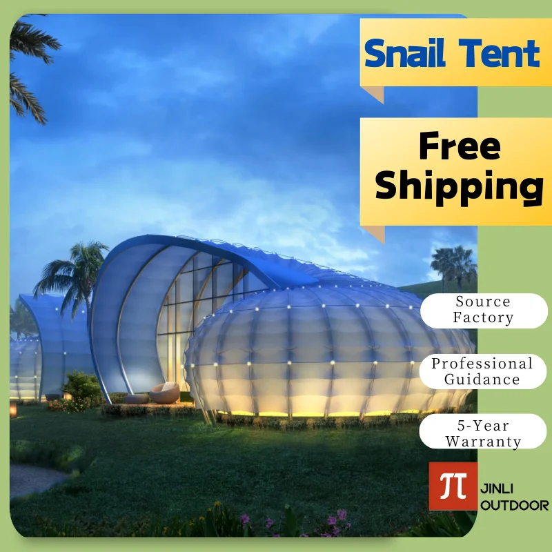 Snail Shape Tents Hotel Luxury Glamping Pvdf Tensile Tipi Membrane Structure Architecture Conch Seashell Cottage Camping House