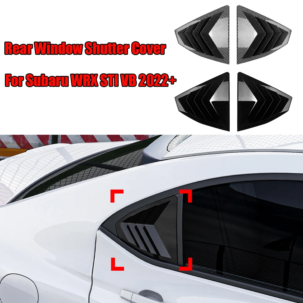 2PCS Car Rear Window Shutter Cover Trim For Subaru WRX STI VB 2022+ Window Louver Side Vent Trim Decorative