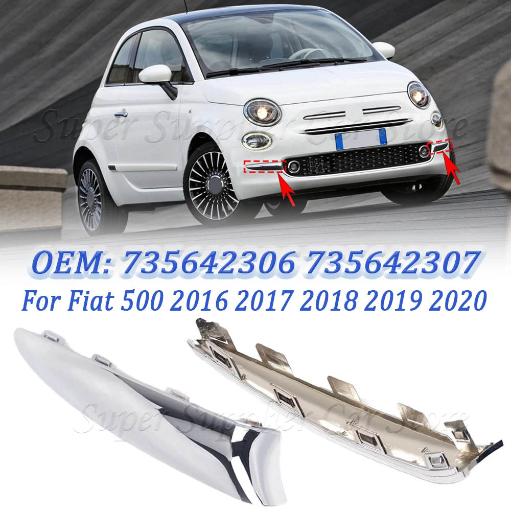 735642306 735642307 1/2PCS Car Front Bumper Upper Grill Moulding Trim New For FIAT 500 (312) LOUNGE 2016 2017 2018 2019 2020