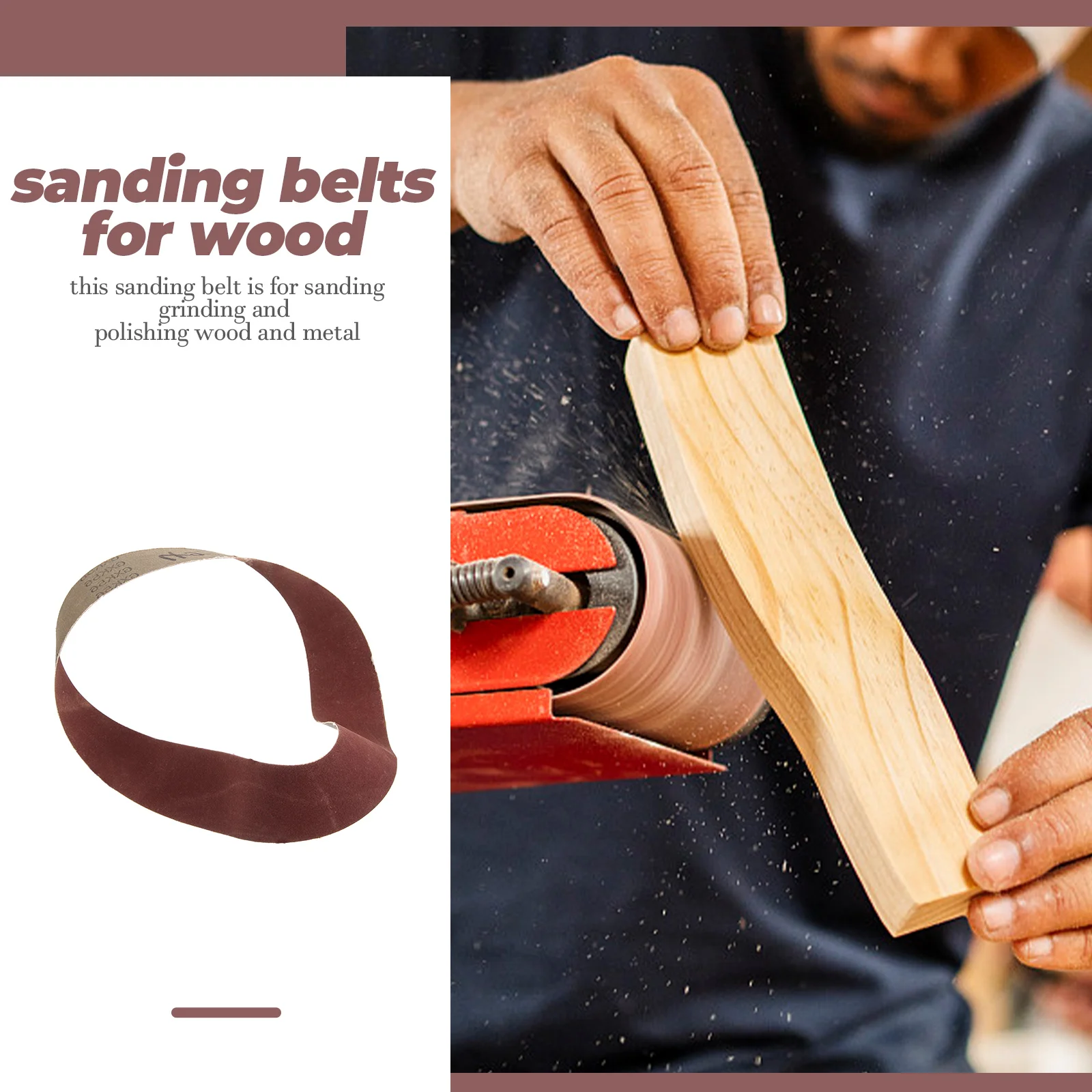 

Belt Sander Sanding Belts 80 Grit Replacement Bench Accessory Woodworking Grinding Polishing Tool Abrasive Bands Power