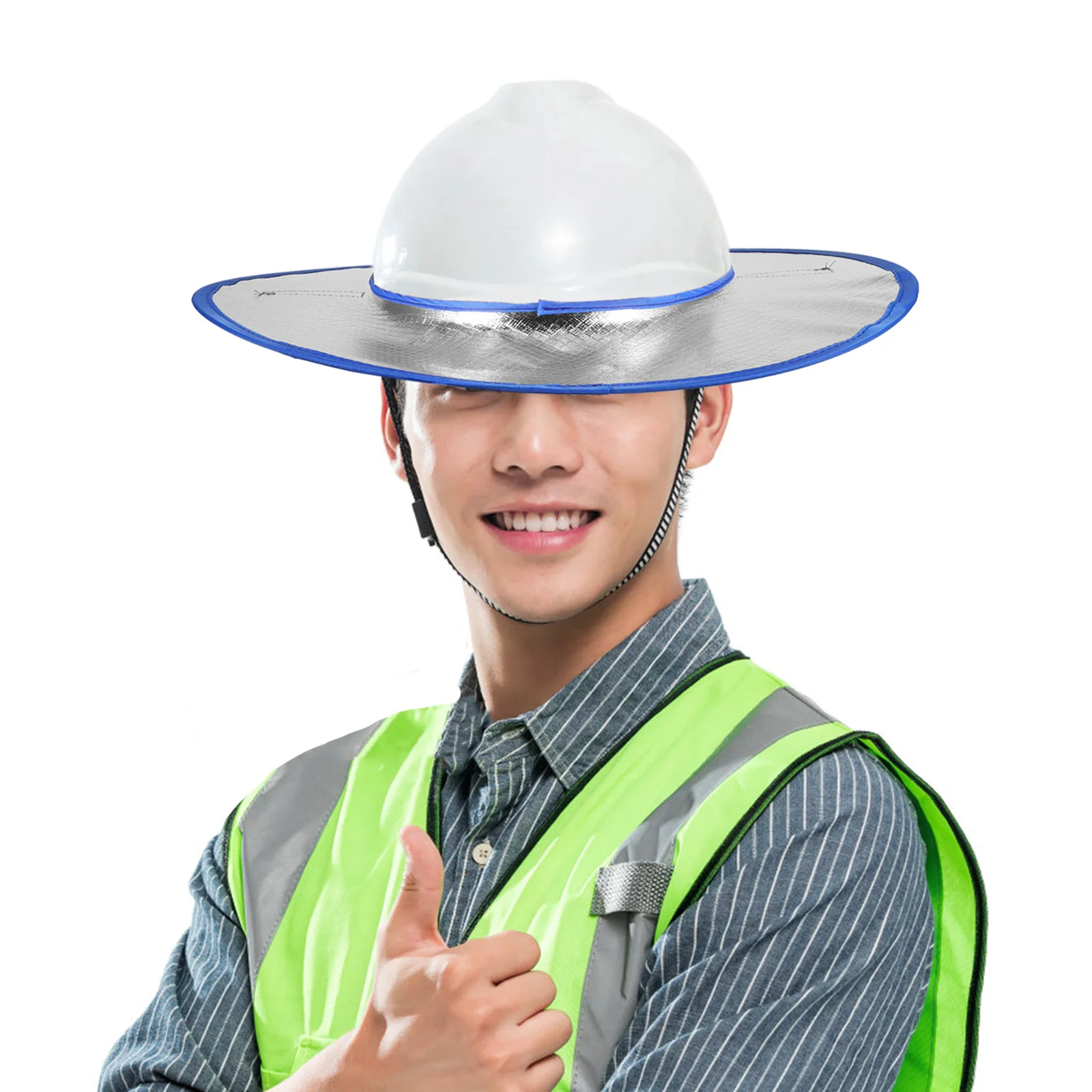 

2Pcs Wide Hard Hat Brim Sun Protection Construction Attachment Sunshade Visor for Outdoor Work Heat Dissipating Cool