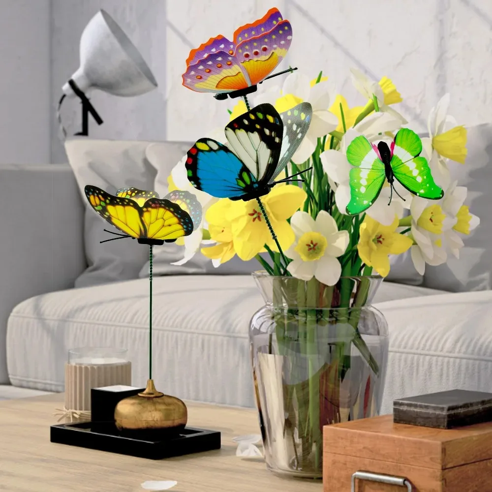 5-25Pcs/Set 3D Simulation Butterflies Garden Yard Planter Colorful Butterfly Stakes Decoracion Outdoor Decor Flower Pots Decor