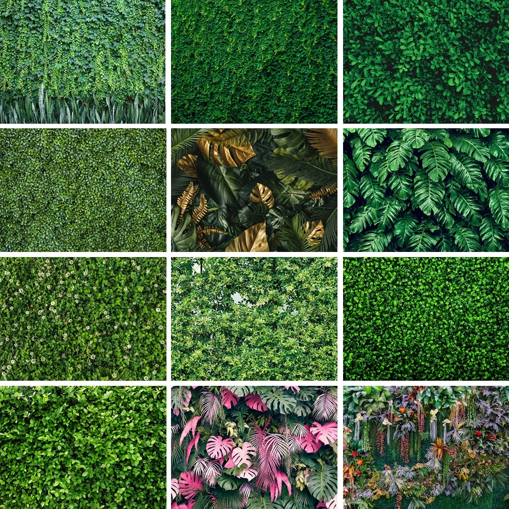 

MOON.QG Tropical Leaves Grass Photographic Background Greenery Foliage Backdrop Accessories Party Decorations Photo Studio