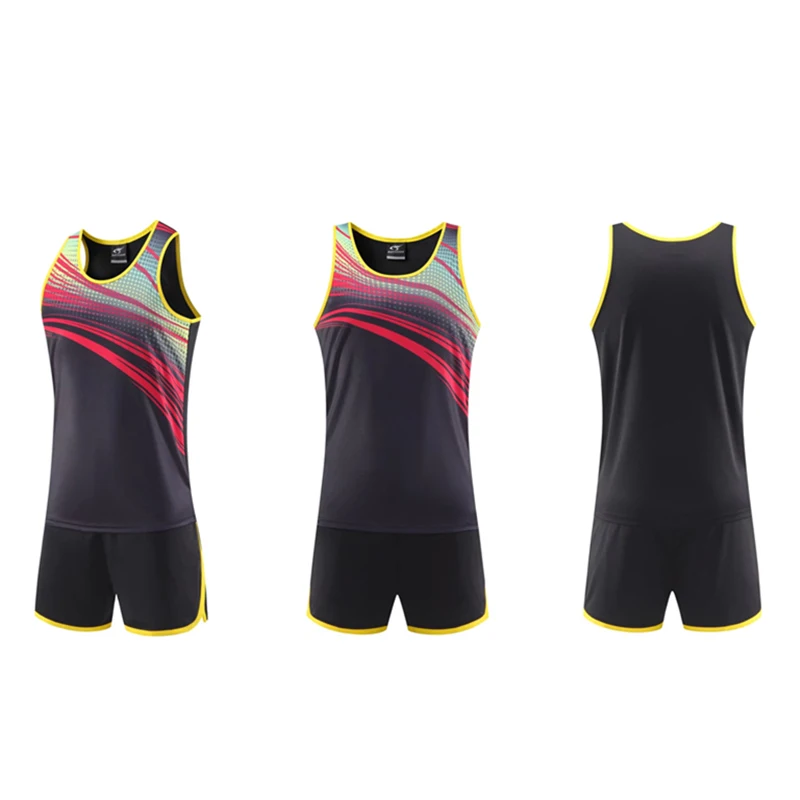 Men Women Running Sets Exercise Sports Clothing Marathon Vest+Shorts Tracksuit Quick dry Track and Field Jogging Suit