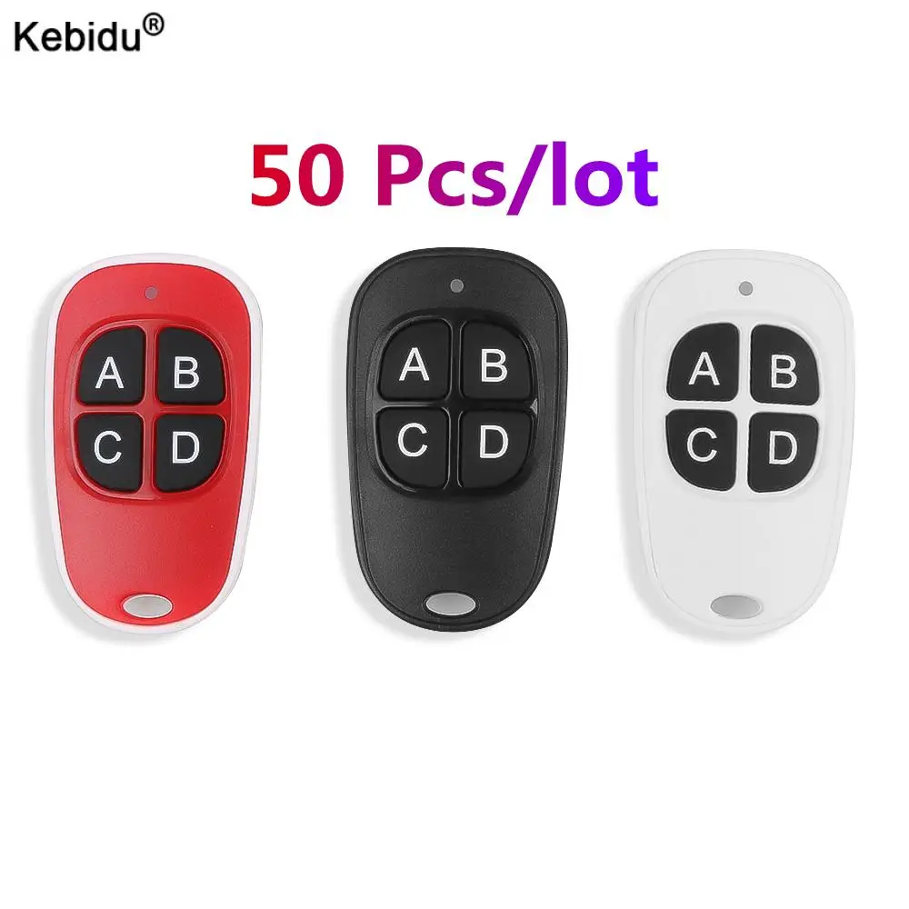 50Pcs/lot  433Mhz RF WirelessRemote Control Copy Code Remote 4 Channel Electric Cloning Gate Garage Door Auto Keychain New