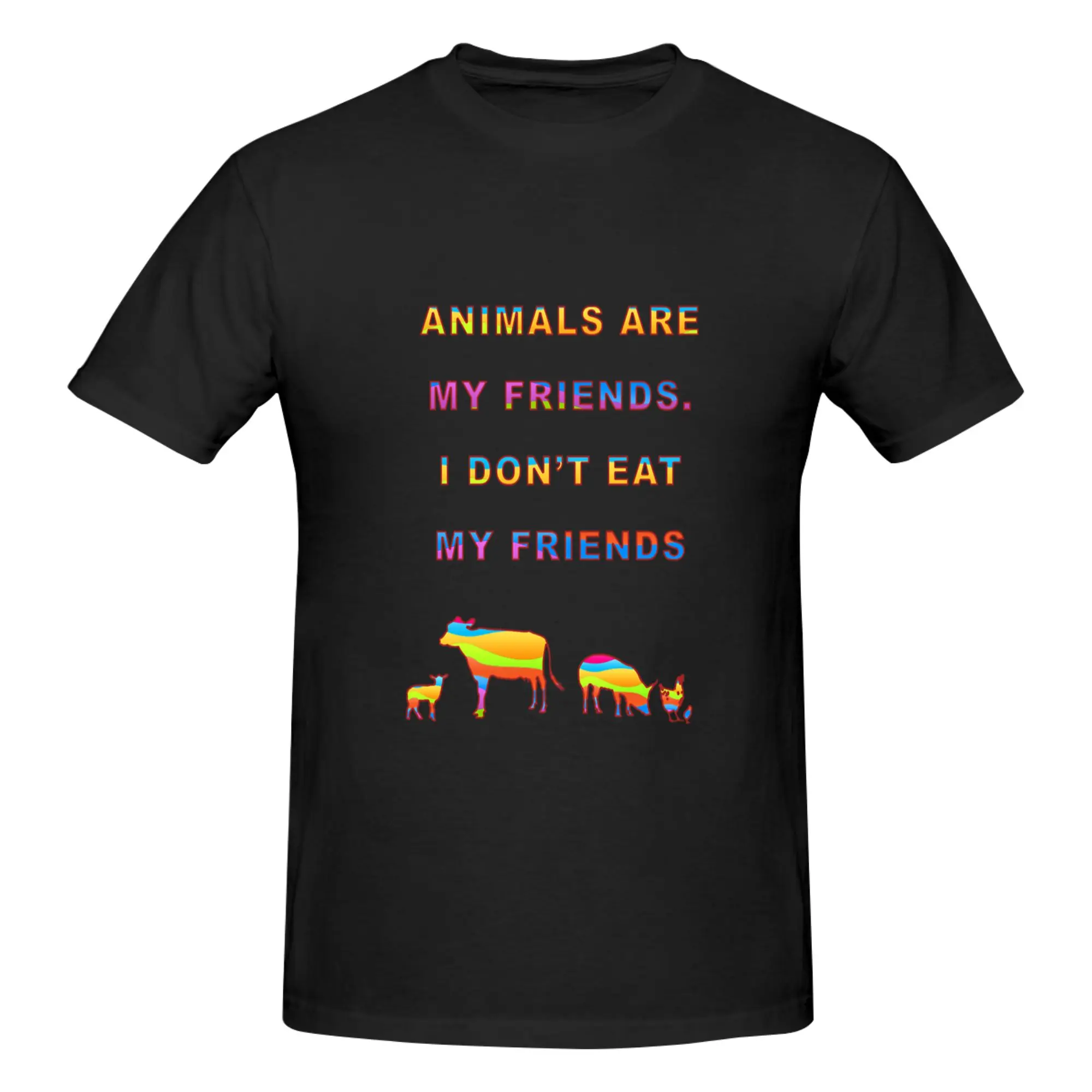 Camiseta estampada para hombre con diseño de animales divertidos, soy sus amigos, no me comen los amigos, camiseta unisex, blusas