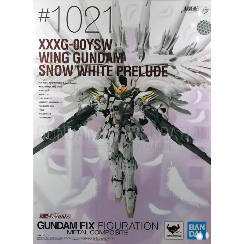 

Оригинальный робот Bandai FIX 1021 Wing Gundam Zero Angel Gundam 15th Сборная модель игрушки Коллекционная модель подарки для детей