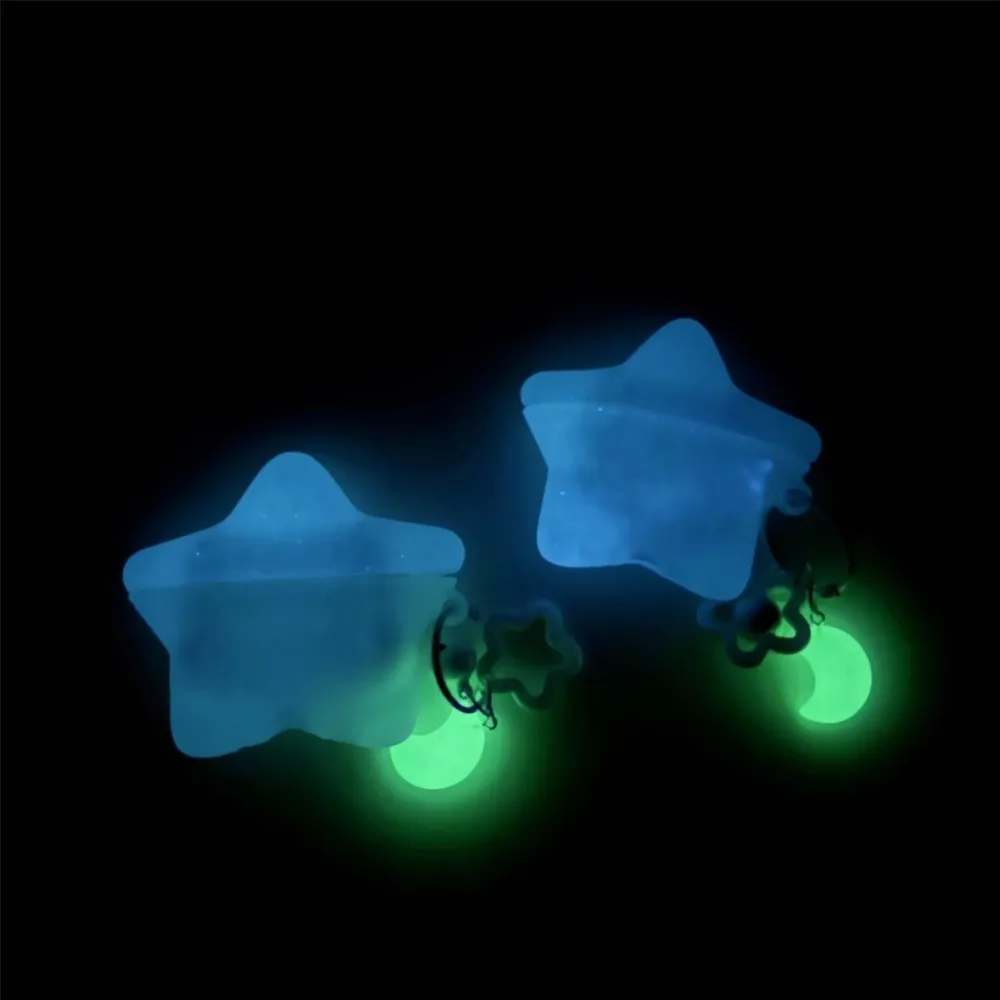 

Silicone Luminous Earphone Case Star Shape with Pendant Earphone Protective Cover for Apple Airpods 1 2 3 4 Pro/Pro2/Pro3