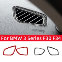 For BMW 3 Series GT F30 F34 2013-2018 Accessories Carbon Fiber Car Dashboard Air Conditioning Defrosting Vent Trim Frame Sticker