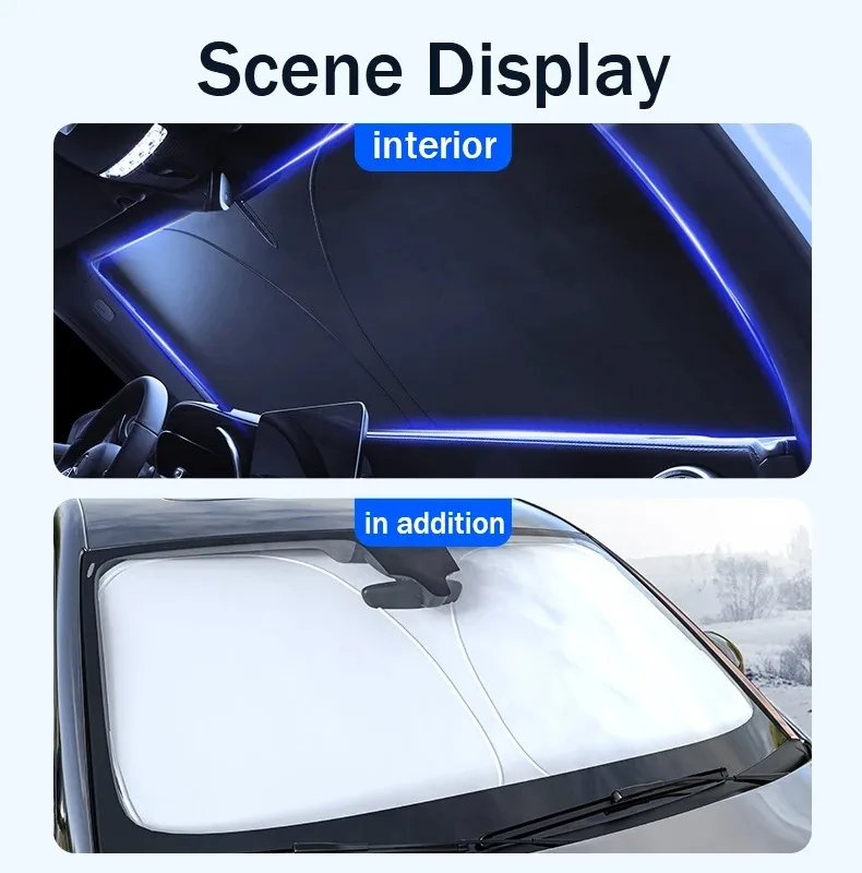 Car UV protection, front windshield, foldable sunshade, summer protection items, car heat insulation and preservation function