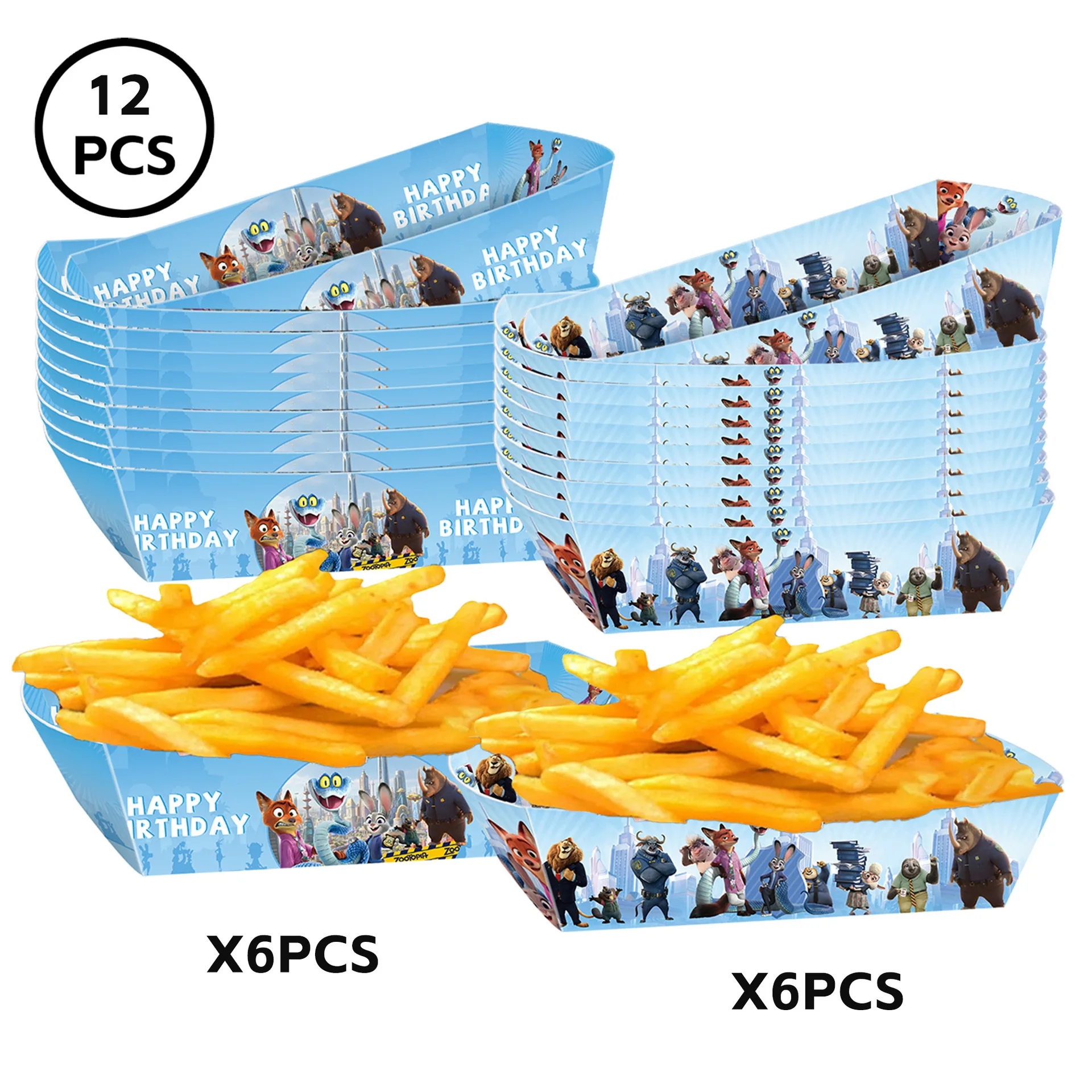 12 قطعة ل Zootopia 2 تخزين أكياس الهدايا أكياس الورق أكياس الغذاء الوفرة صناديق القلي الفرنسية صناديق أجهزة الكمبيوتر المحمولة هدايا عيد الميلاد