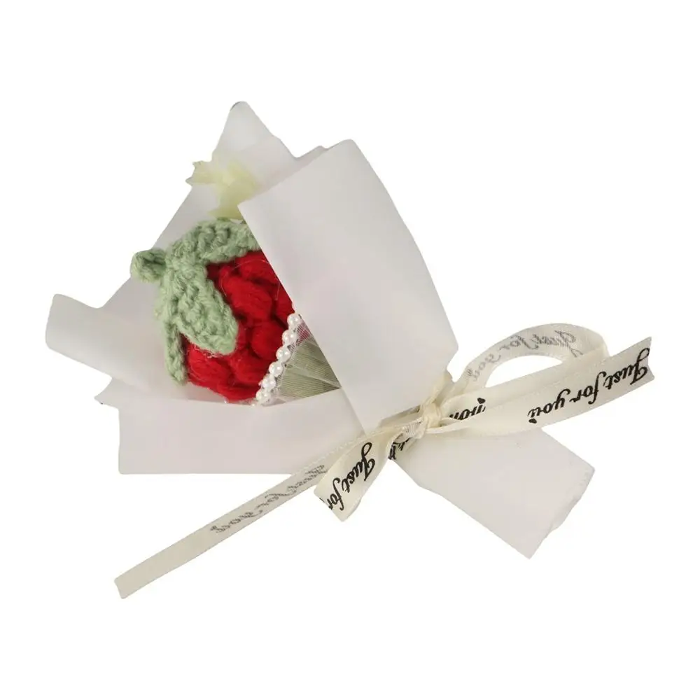 

New Year Decor Daisy Crochet Flower Bouquet Mini Creative Knitted Flower Artificial Crochet Woven Flowers Wedding Guests Gift