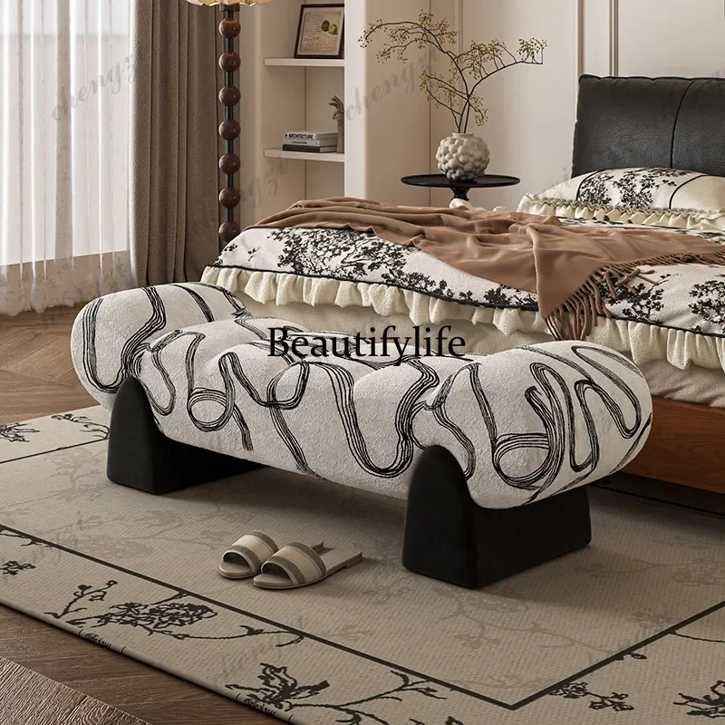 A74Front Room Hotel Stool Floor Modern Shoe Changing Stool Indoor Office Mueble Recibidor De Entrada Mid Century Furniture