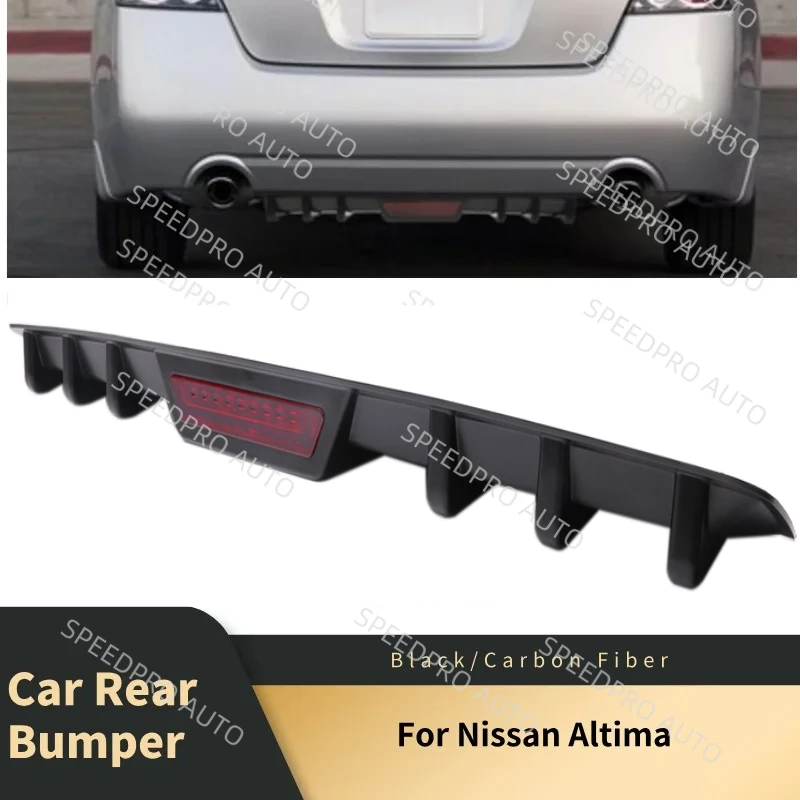 مانع صدمات خلفي للسيارة الناشر سبويلر زعنفة القرش الشفاه الذيل الفرامل وقف الضوء ل N-issan Altima ألياف الكربون أغطية السيارات أجزاء #1