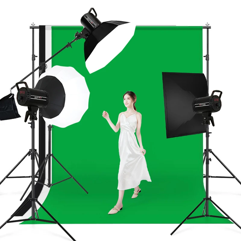 Photography Light LED Video Lights Softbox Soft Box Background Stand Backdrop Cloth Set Studio Equipment