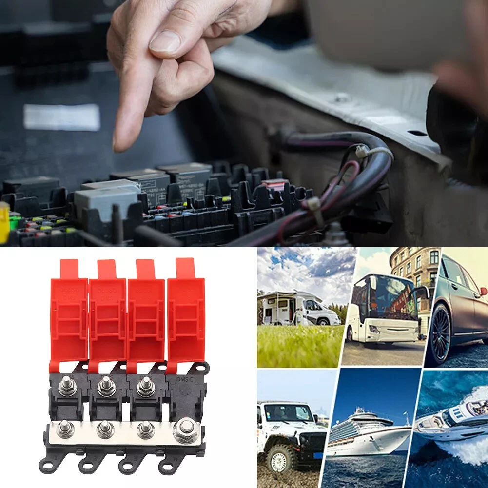 

For Boats For Car Automotive Fuse Block 200A Fuse Holder DIY Electrical Projects Wear Resistant Materials DIY Modular Assembly