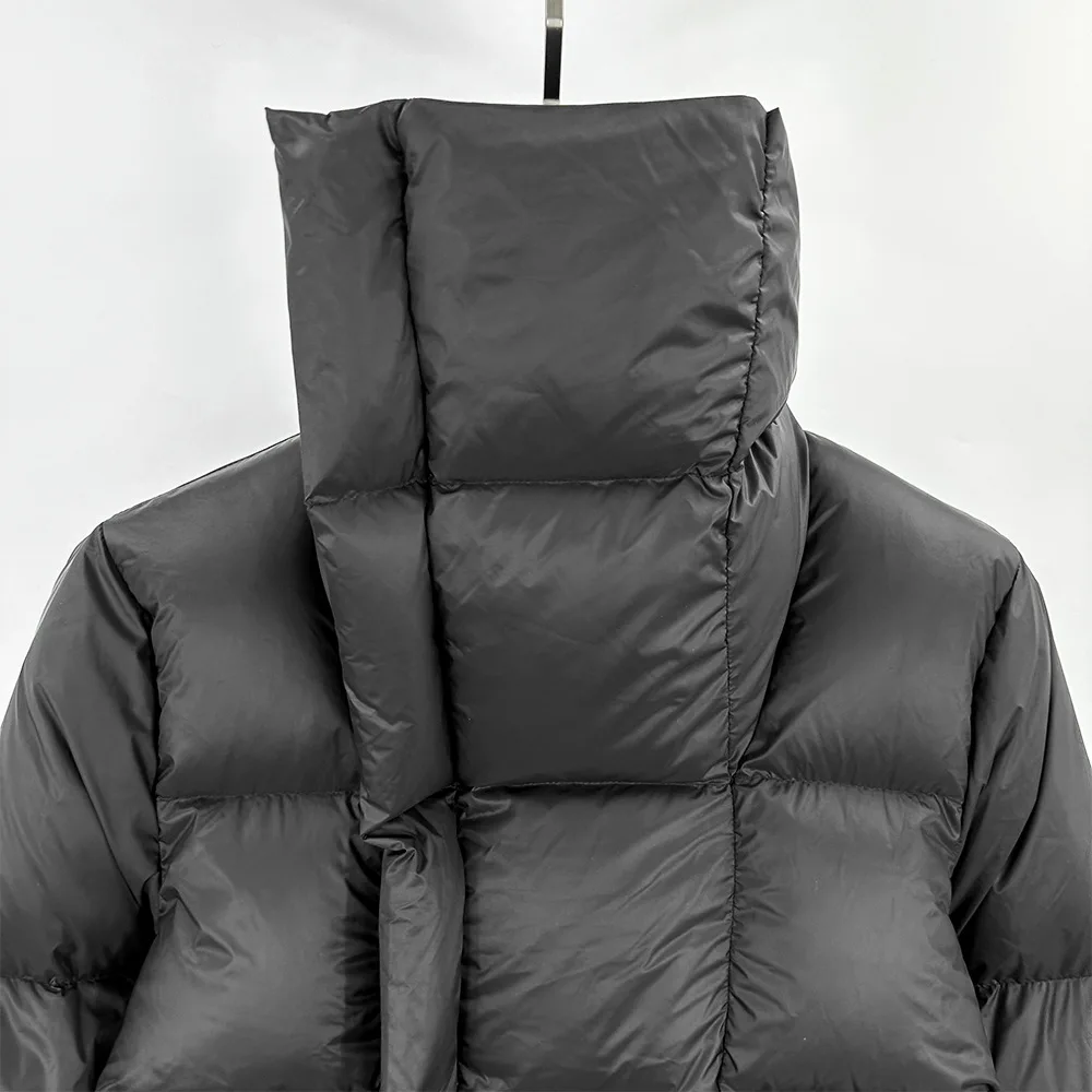 High Street Duck Down Jacket Women's Autumn and Winter Coat New Product Hite Duck Down Fluffy High Neck Tailcoat Down Coats