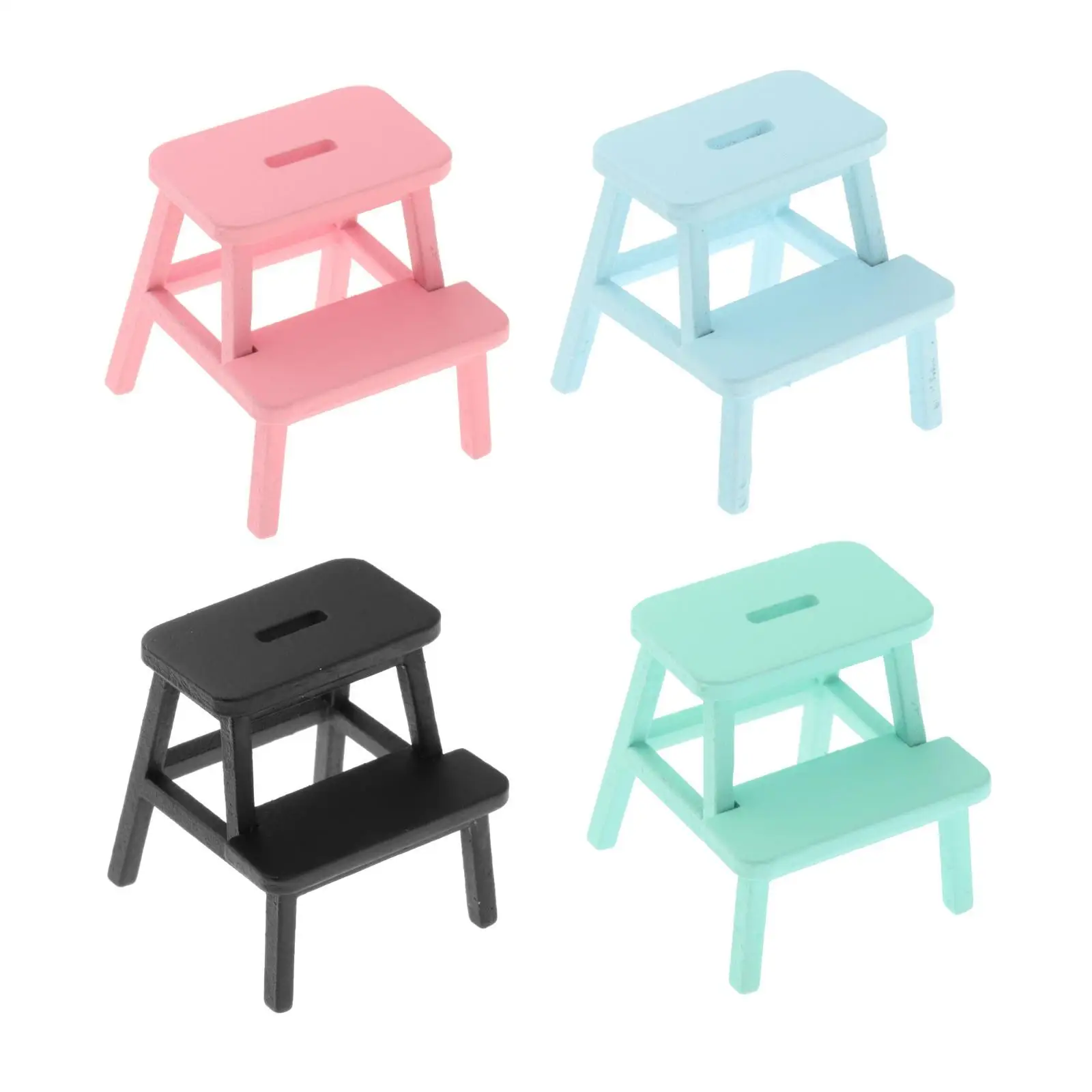 Dollhouse Step Chair DIY Accessory Decoration Chair Model 2 Step Stool