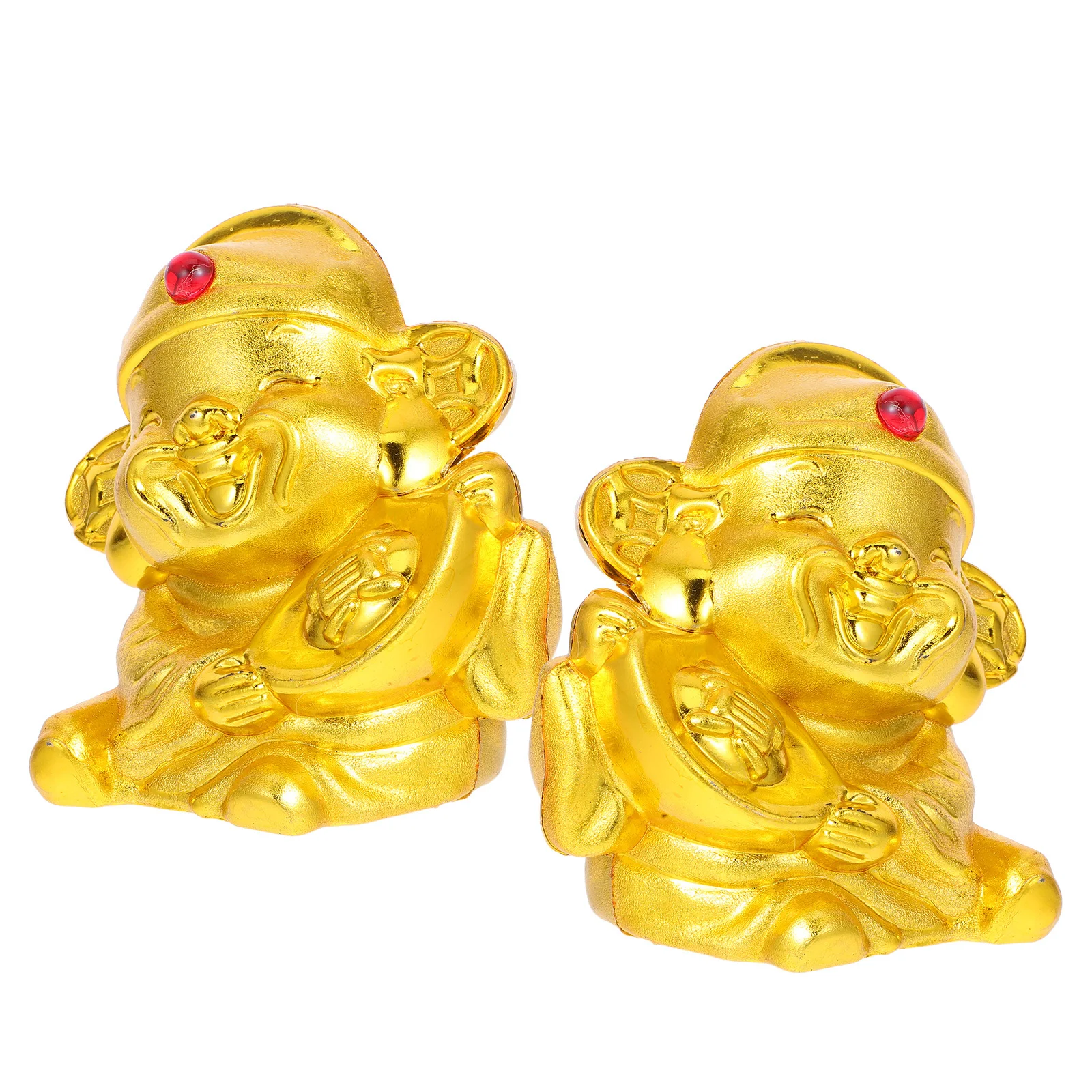

2Pcs Mini God of Wealth Piggy Bank Chinese Feng Shui Money Saving Bank Lucky Coin Storage Container Gift Wealth Statue