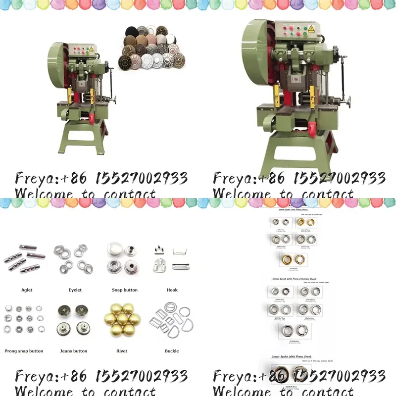 New Mechanical Prong Snap Button Making Machine with Motor and Pump for Industrial Use in Clothing Factories