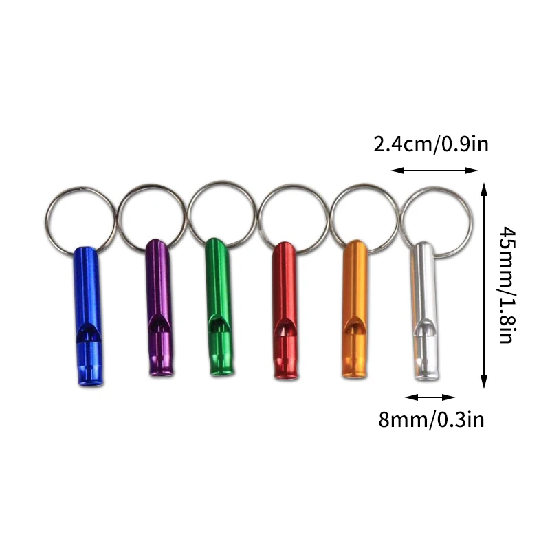 Small Multifunctional Aluminum Emergency Survival Whistle Keychain Camping Hiking Outdoor Tool Training Whistle