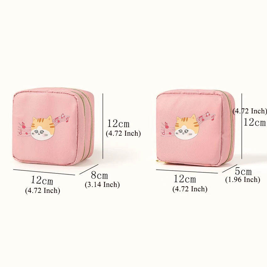 New Lady Portable Cosmetic Pouch Bag Travel Makeup Lipstick Case Tampon Bag Sanitory Napkin Pads Organizer Case Large Capacity