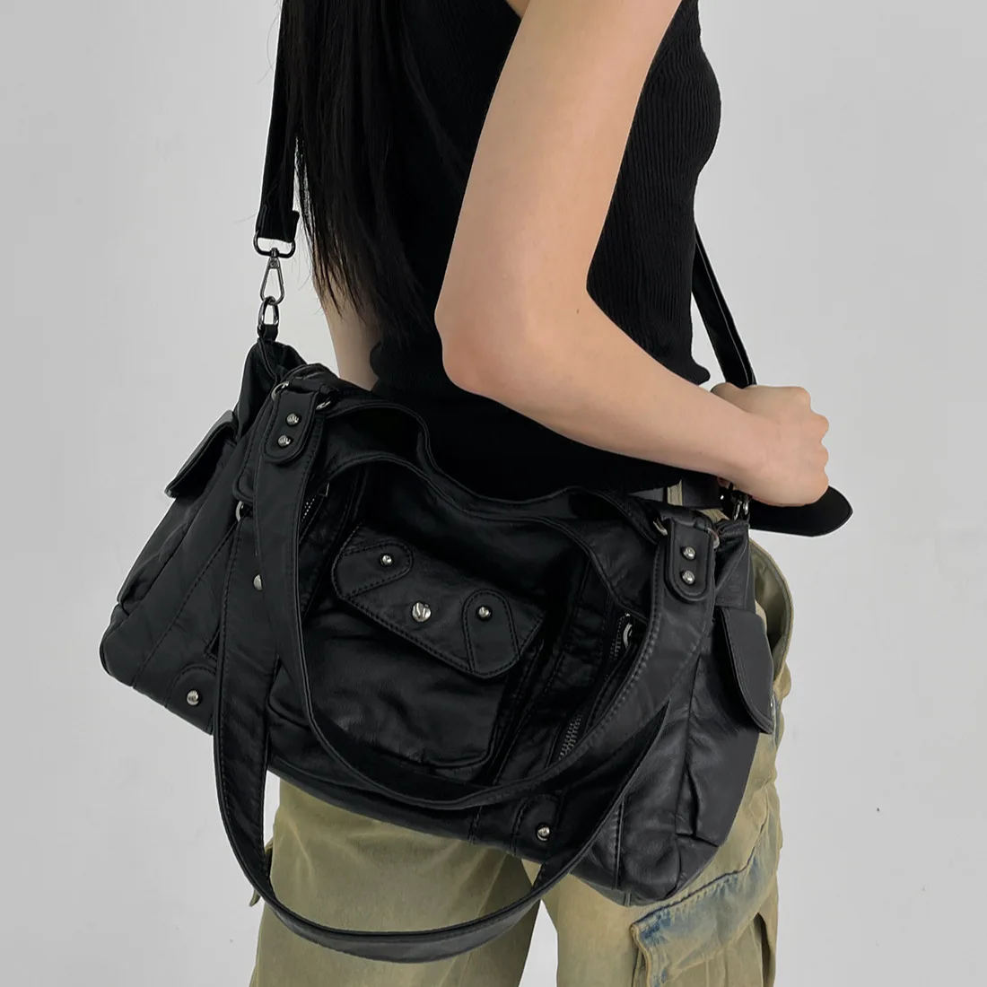 

Американская ретро большая сумка Capaci Multi-ket Spicy Girl оригинальная сумка высокого качества Bla сумка через плечо на одно плечо для женщин