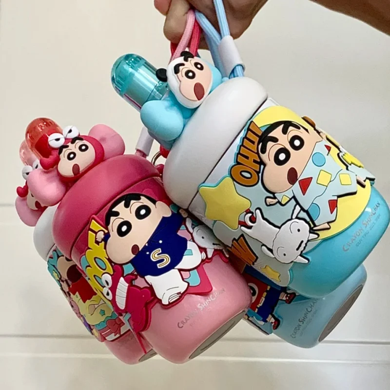 Crayon Shinchan Straw Insulated Cup Cartoon Cute High Appearance Thermos Anime Peripheral Portable Water Bottle Birthday Gift view 5