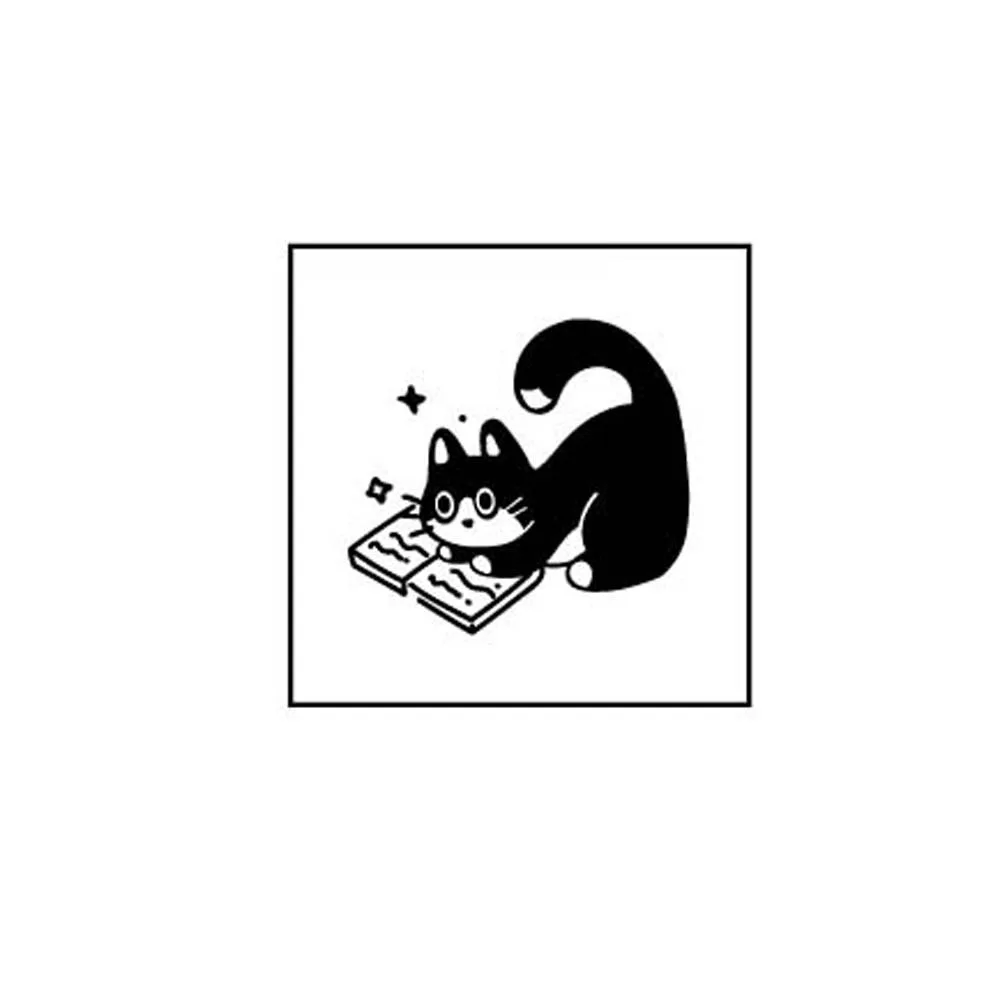 Diy Craft Black Cat Stamps Cute Pet Animal Shape Wooden Rubber Stamps Handmade Kitten Cat Seal Stamping Journal Stationery