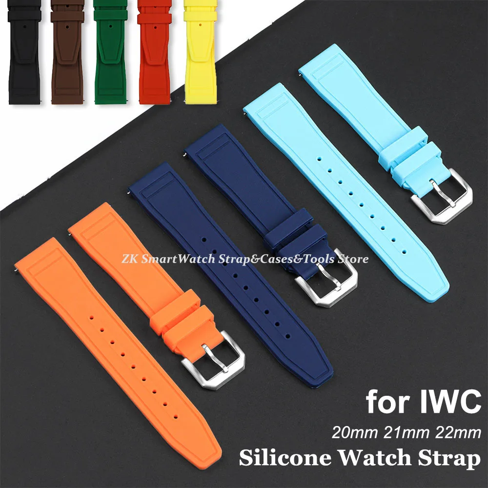 Cinturini per orologi in silicone 20mm 21mm 22mm per IWC PILOT Portogallo PORTOFINO Elastici a sgancio rapido Braccialetti sportivi morbidi e impermeabili