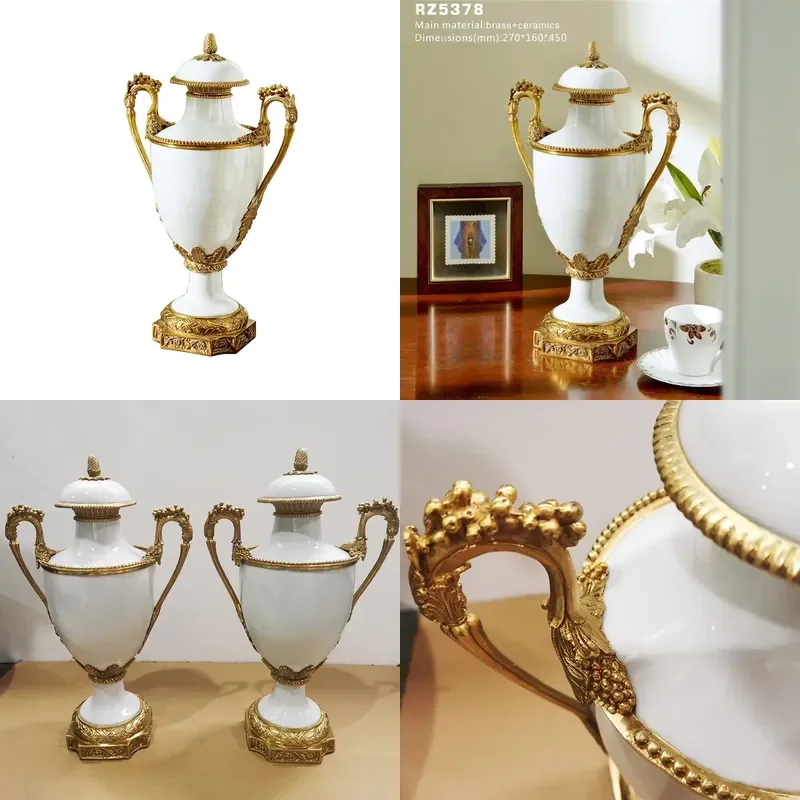 Factory Direct Products Vintage Accessories Ceramic Decor with Fancy Stable Triangular Base for Hotel or Villa Porcelain Jar