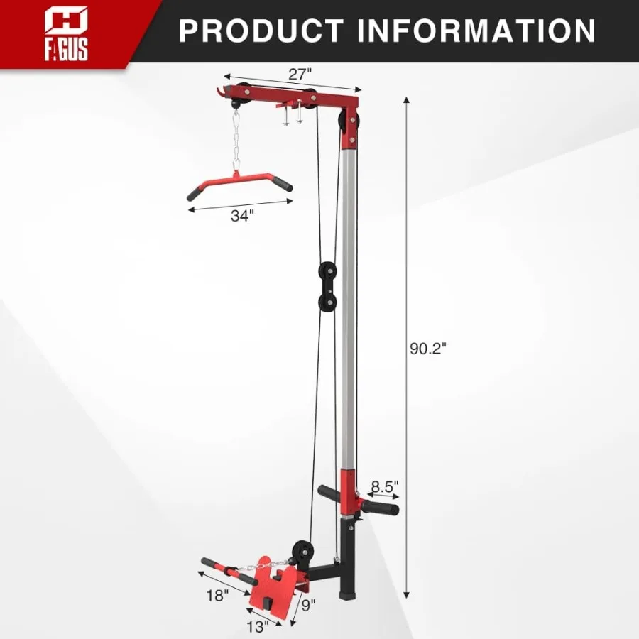 LAT Pull Down Attachment for 3x3 Power Cage 2000lbs Multi-Function Power Rack Commercial Squat Rack for Home Gym Free Weight wi