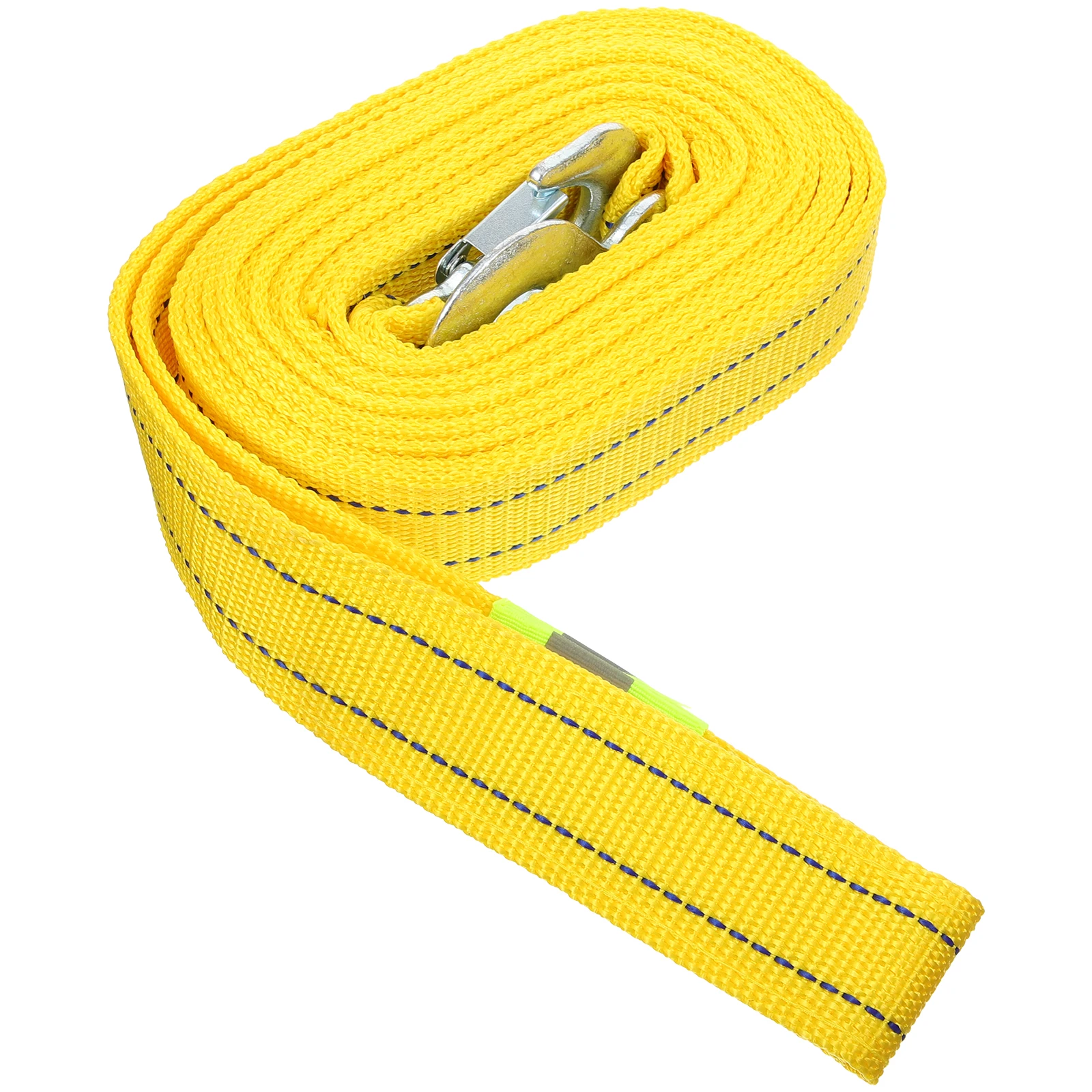 

4.8M 5 Ton Car Trailer Heavy Duty Polyester Double Strand Thickened Tow Recovery Rope Yellow For Suv Truck Off-Road Towing